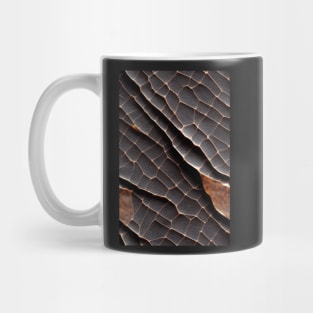 Cracked black Imitation leather, natural and ecological leather print #9 Mug